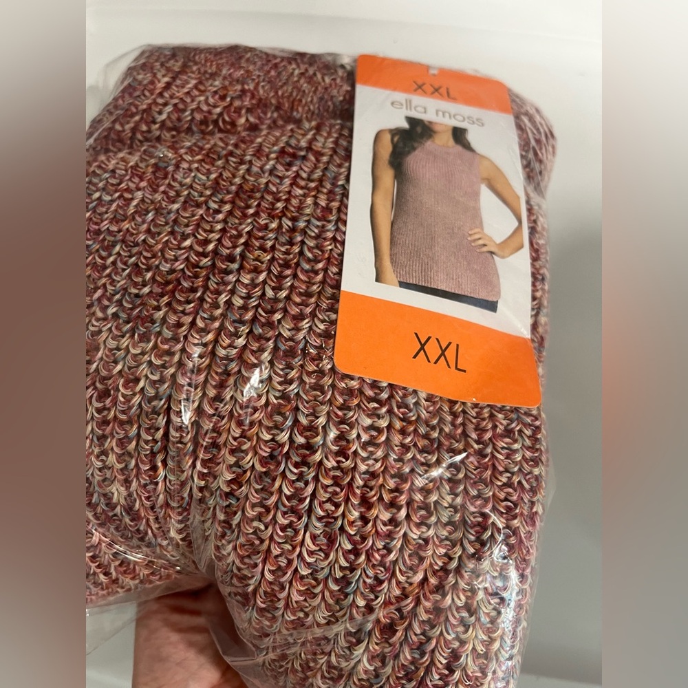 Ella Moss size XXL mauve pink crewneck tank top knit sweater new in package - Picture 4 of 4